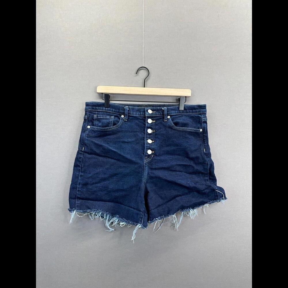 Banana Republic Womens Blue Denim Shorts Hi Rise Wide Leg Crop Size 32